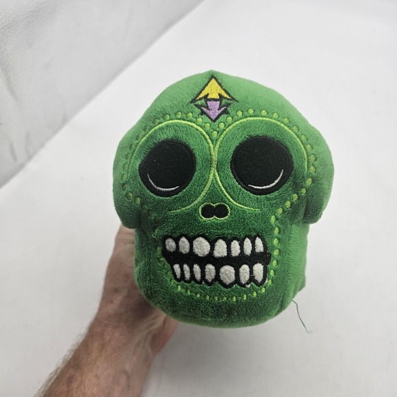 Impulse Industries Other - Impulse Industries Day Of Dead Skull Plush Stuffed Toy 8" Green Halloween